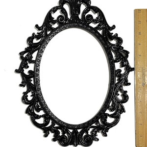 Gothic Ornate Oval Frame | Black Vintage Italian Wall Frame | Mirror or ...