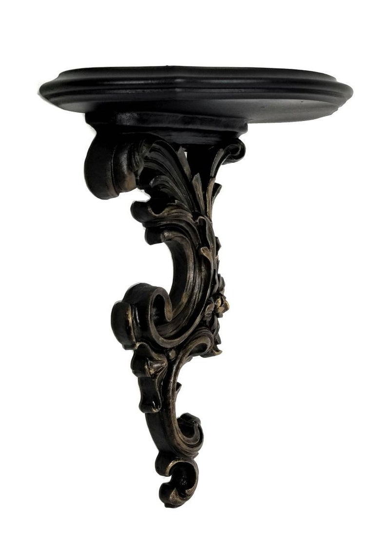 Black Floating Shelves Gothic Shelves Vintage Wall Shelves Etsy UK