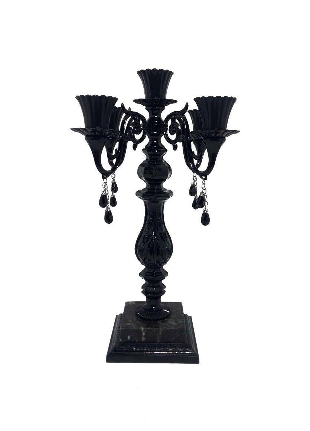 Black Candelabra, 5 Arm Candelabra, Ornate Candle Holder, Gothic Home