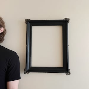 Black Gothic Picture Frame | Victorian Frame with Gold Accents | 12x16 Gallery Wall Decor