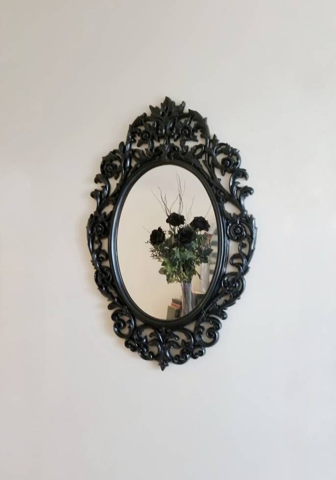Secret Garden Mirror , Enchanted Forest Mirror, Large Black Mirror