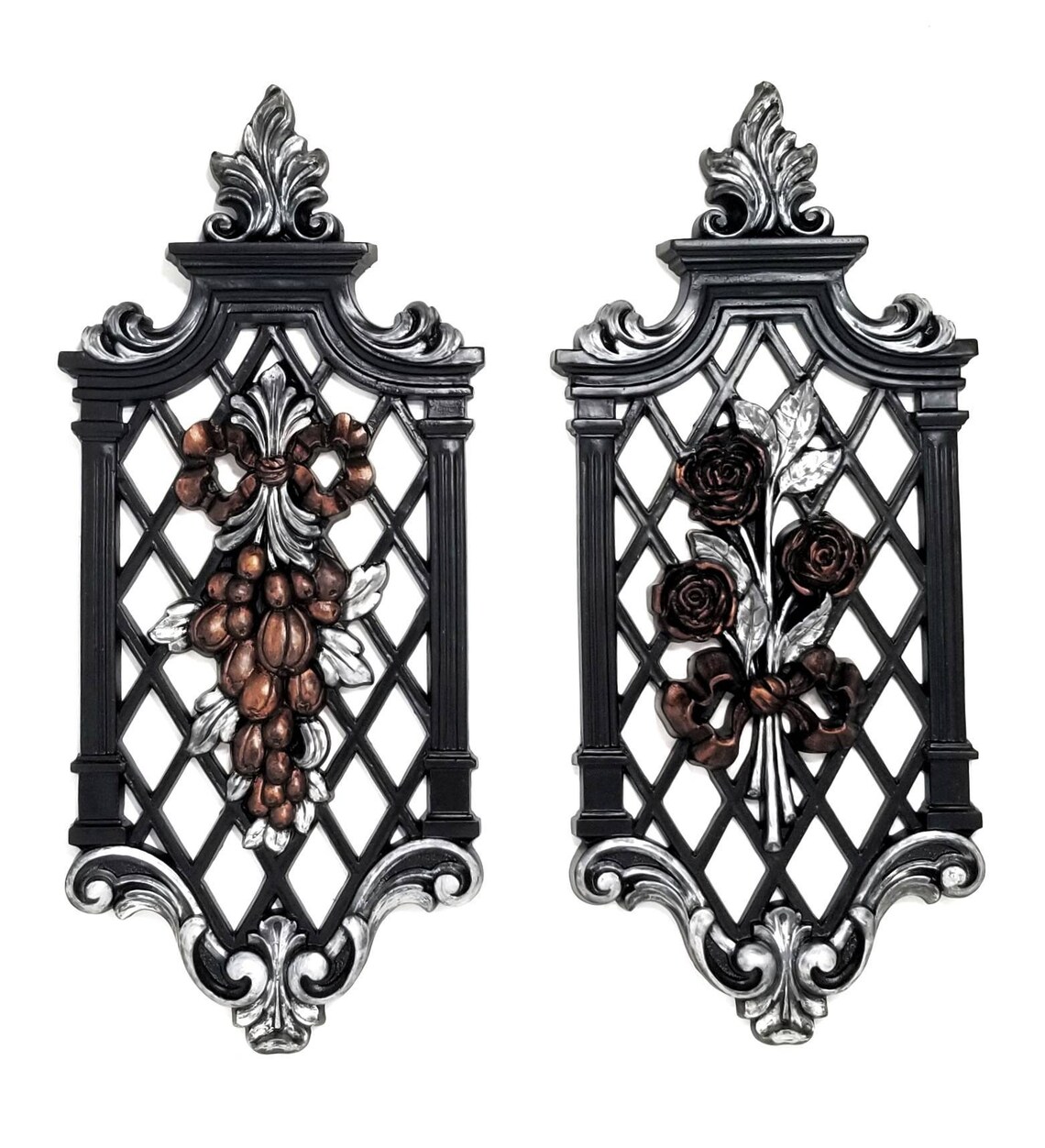 Victorian Goth Decor Vintage Wall Plaque Black Wall Art Etsy