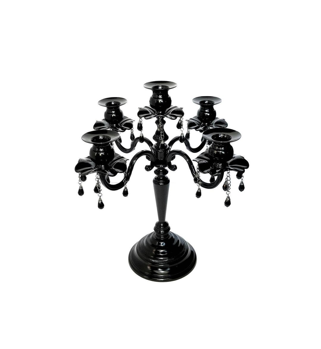 Vintage Black Candelabra, 5 Arm Candelabra, Ornate Candle Holder