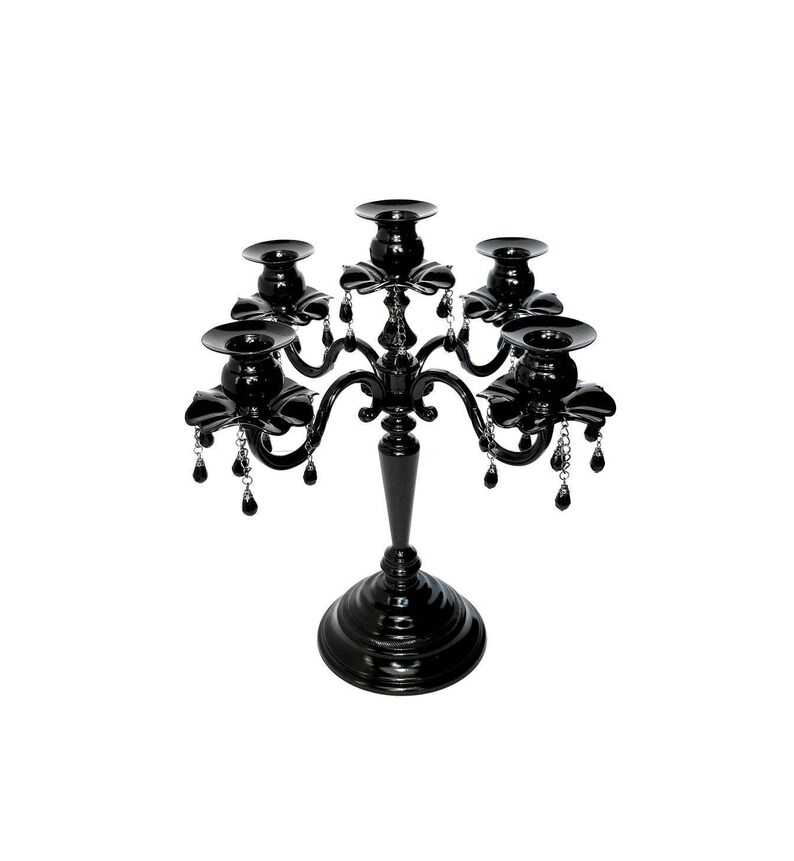 Vintage Black Candelabra 5 Arm Candelabra Ornate Candle Etsy