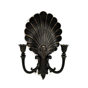 Victorian Goth Decor, Vintage Wall Sconce, Black Candle Holder, Gothic Home Decor, Halloween Decor