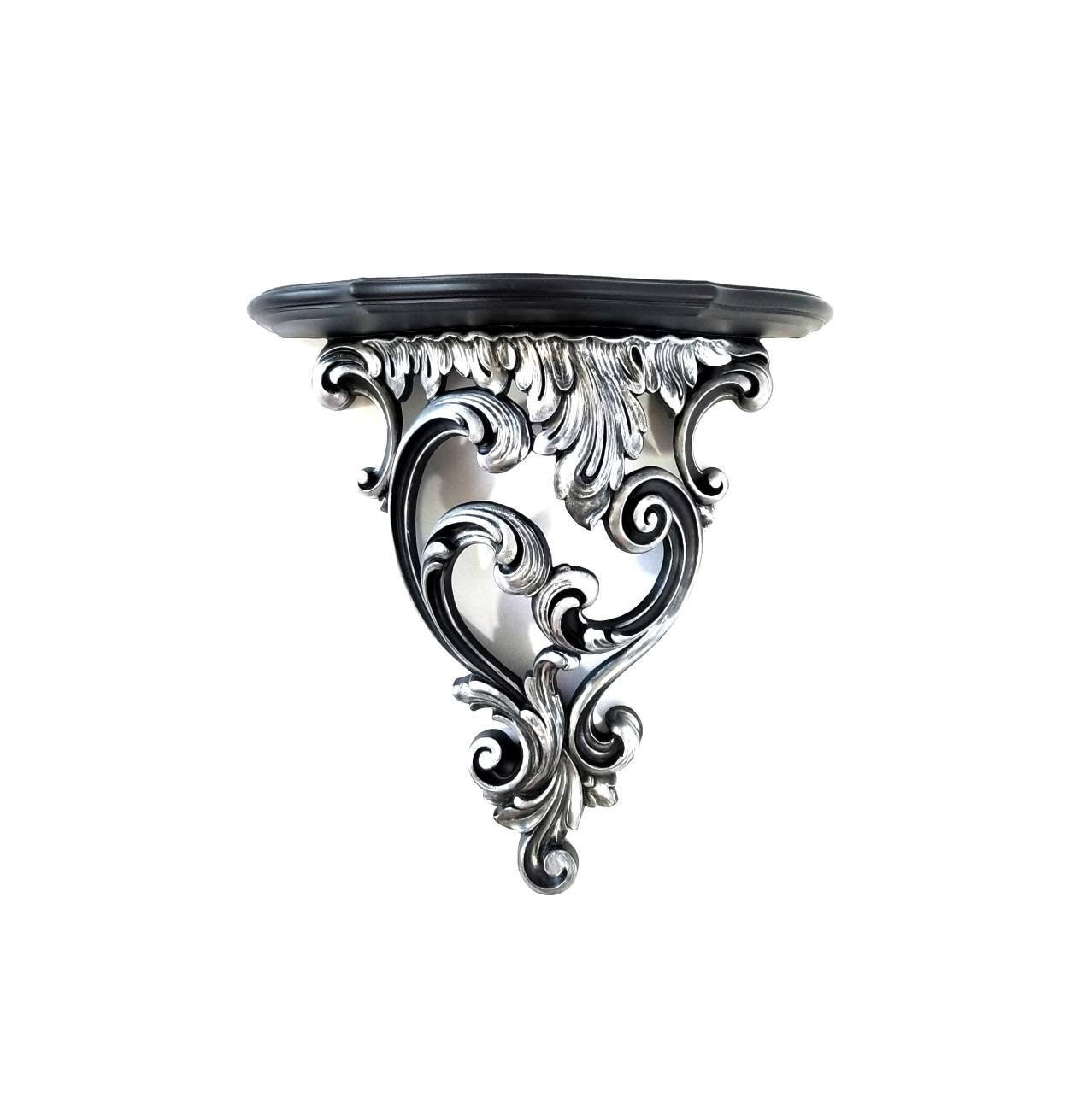 Gothic Scroll Wall Shelf Baroque Candle & Crystal Display Color Options