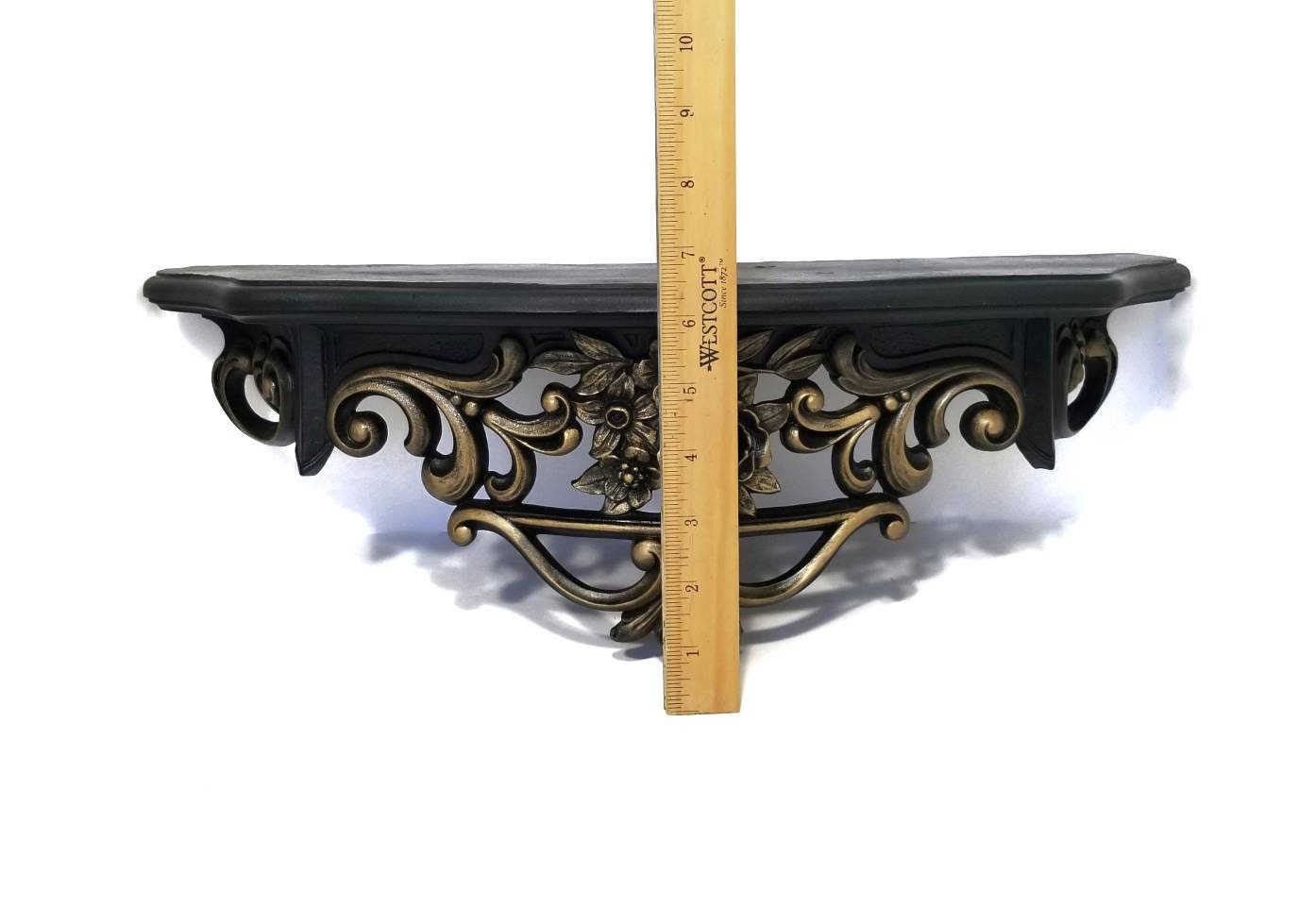Black Wall Shelf Large Shelf Black Floating Shelf Ornate Etsy Australia