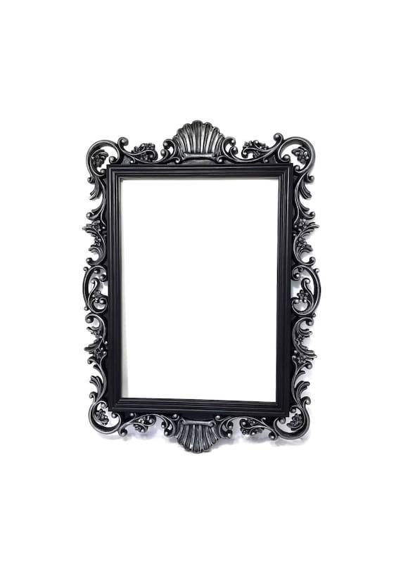Silver Gothic Wall Mirror | Ornate Baroque Frame | Haunted