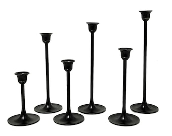 Gothic Candlestick Set | Victorian Candle Holders | Elegant Dark Mantel Decor