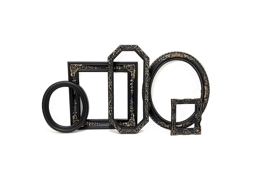 Black Picture Frame Set Gallery Wall Frame Set Vintage Etsy