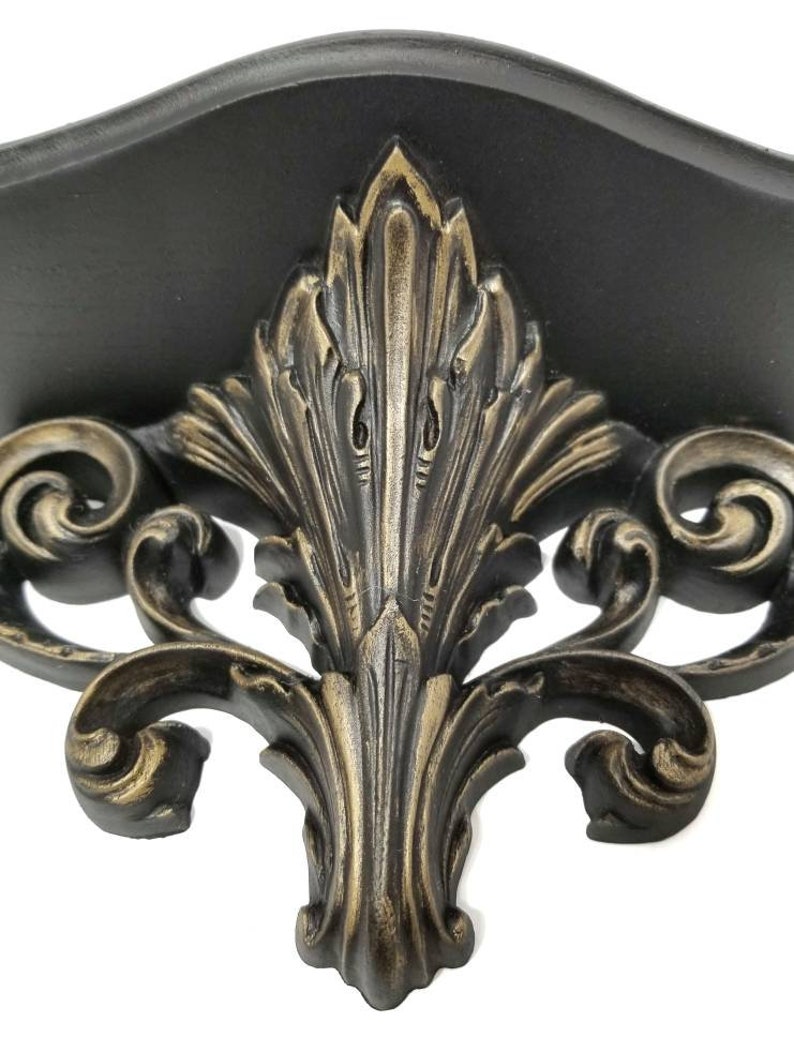 Black Wall Shelf, Black Floating Shelf, Ornate Shelf, Gothic Victorian Decor, Gothic Home Decor image 7