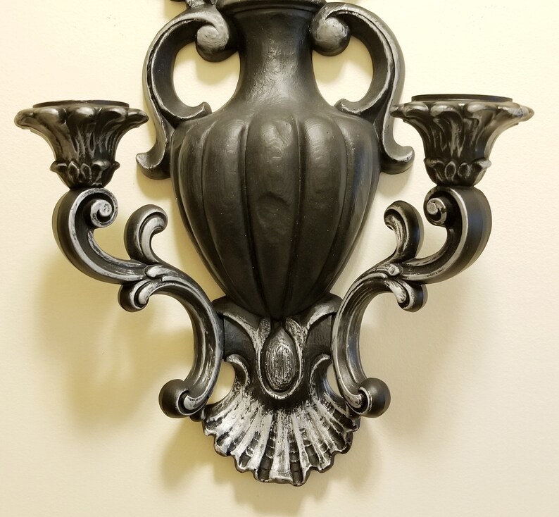 Victorian Goth Decor Vintage Wall Sconce Black Candle Etsy