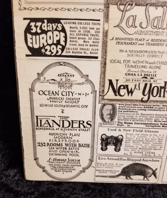 Photo Clipboard Standing Clipboard Vintage Magazine Ads Antique Decorations - 