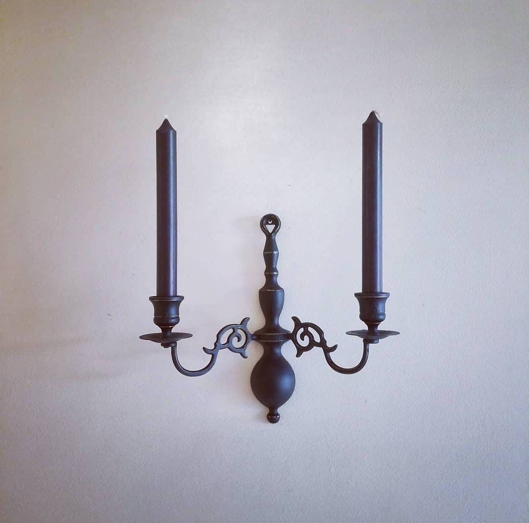 Victorian Gothic Wall Sconce Double Candle Holder Vintage Dart Ind Black  Metallic Ruby Goth Home Decor Ornate Baroque Candlesticks -  Canada