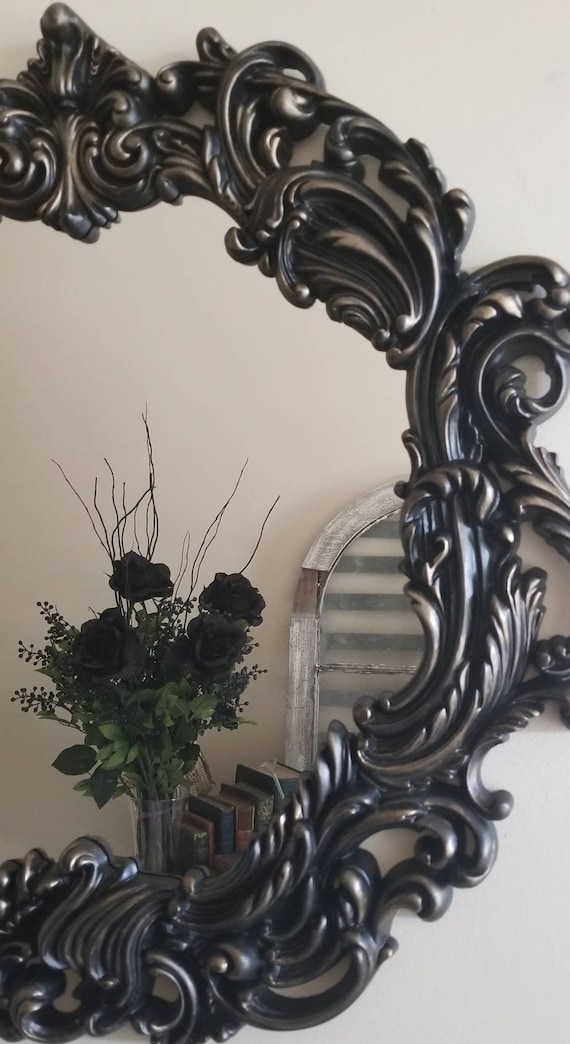 Espejo negro, espejo barroco redondo, espejos redondos grandes