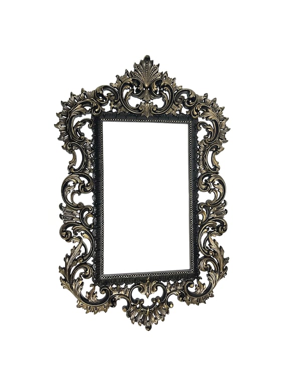 Quadro Specchio Vintage Pin Up 'Help' | Cornice In Plastica Effetto Legno Nera 20x30 Cm - 3