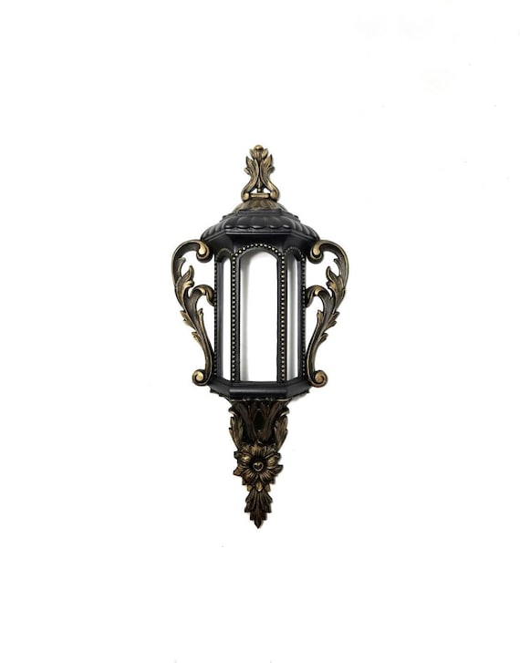 Gothic Victorian Wall Candlesticks, Vintage Pair Wall Sconces