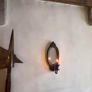 Gothic Mirror Sconce | Castle Style Wall Candle Holder image 4