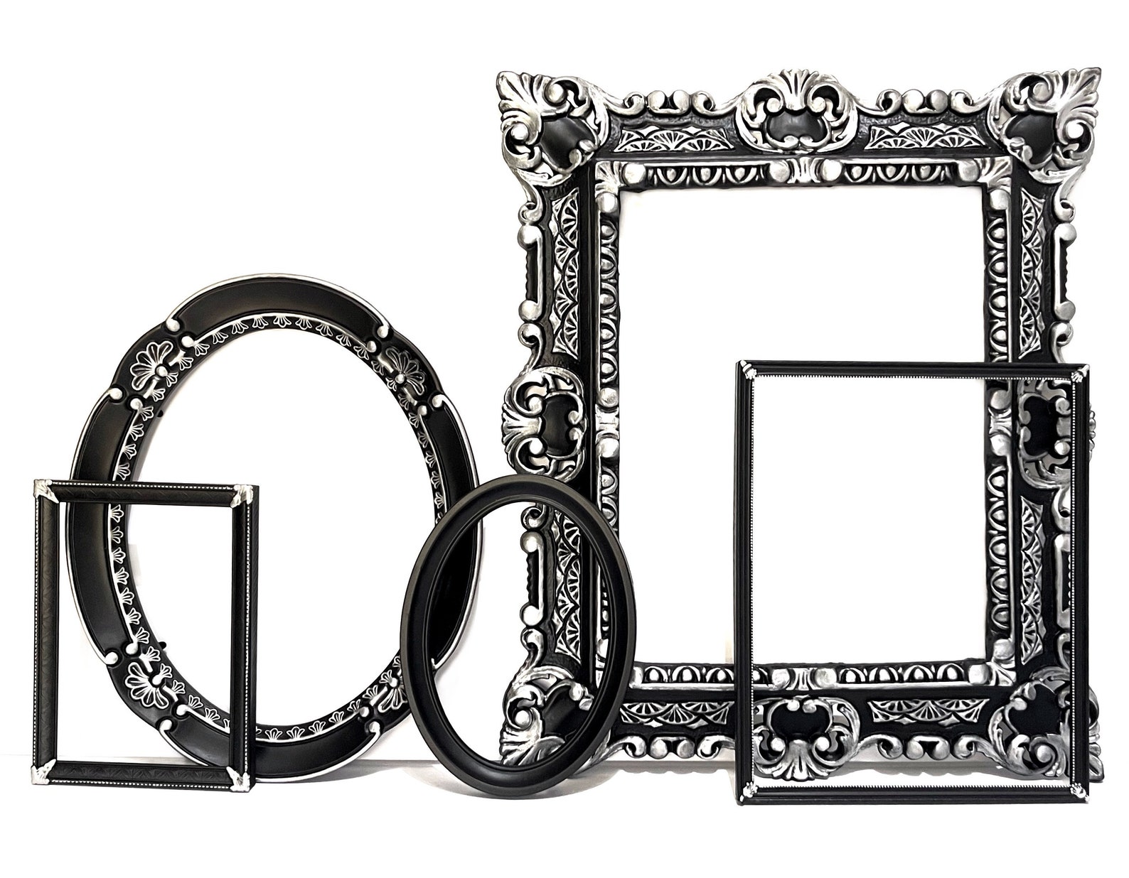 Black Picture Frame Set Gallery Wall Frame Set Vintage Etsy