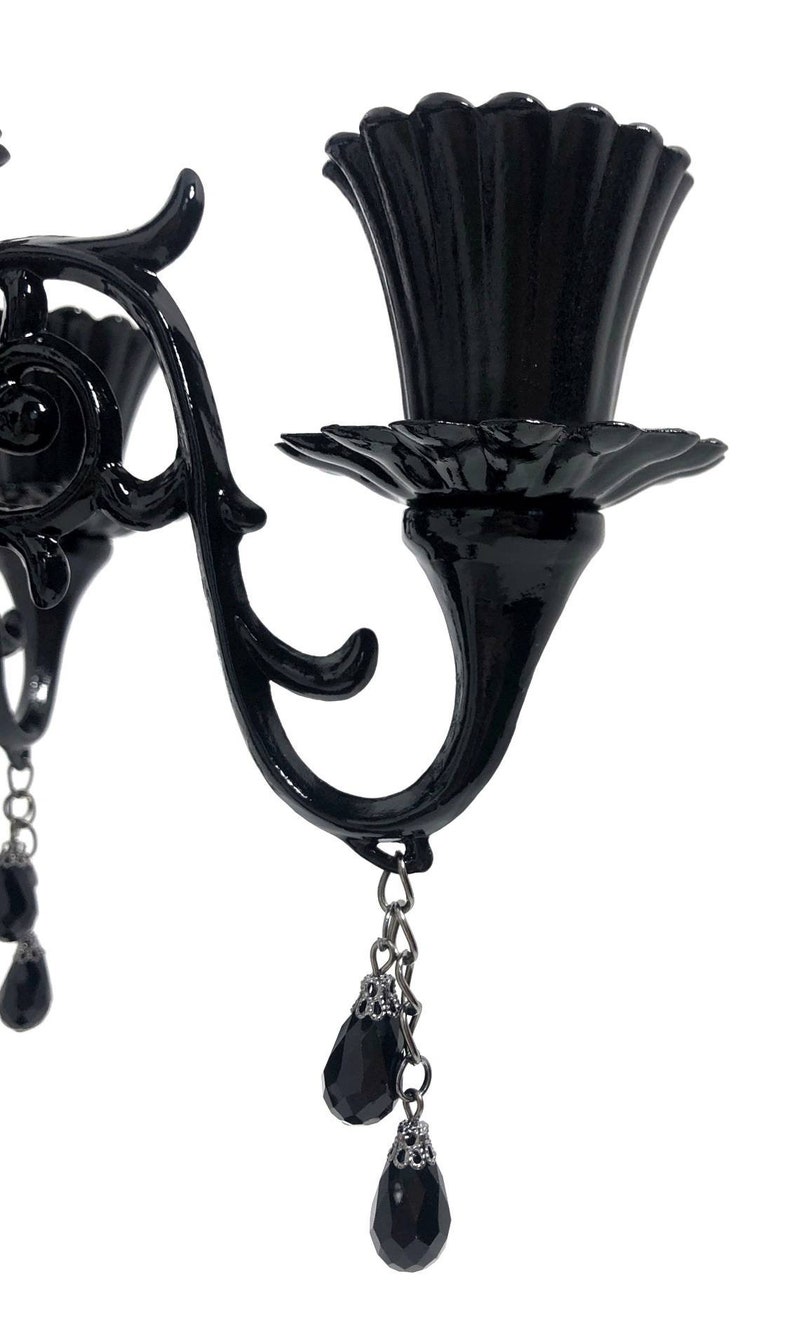 Black Candelabra 5 Arm Candelabra Ornate Candle Holder Etsy