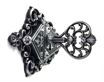 Lock & Key Wall Art Set | Gothic Home Decor | Baroque Wall Plaque