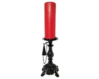 Pillar Candle Holder, Gothic Candle Holder, Gothic Candlestick, Halloween Candle Holder, Halloween Decor