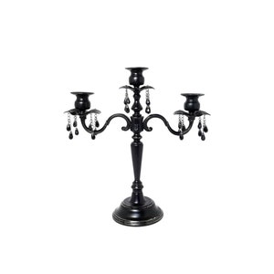 Black Candelabra, 3 Arm Taper Candelabra, Ornate Candke Holder, Gothic Home Decor, Victorian Gothic, Halloween Party Decor