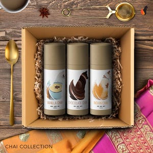 Chai Tea Collection: Indian, Vanilla, Chocolate Chai Gift Set