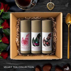 Samt-Tee-Kollektion, Tee-Geschenk-Box, Geschenk für Teeliebhaber, Tee-Geschenk-Set, Dessert-Tee, Geschenk für Sie / Ihn, Geschenk für Freund, Geburtstagsgeschenk