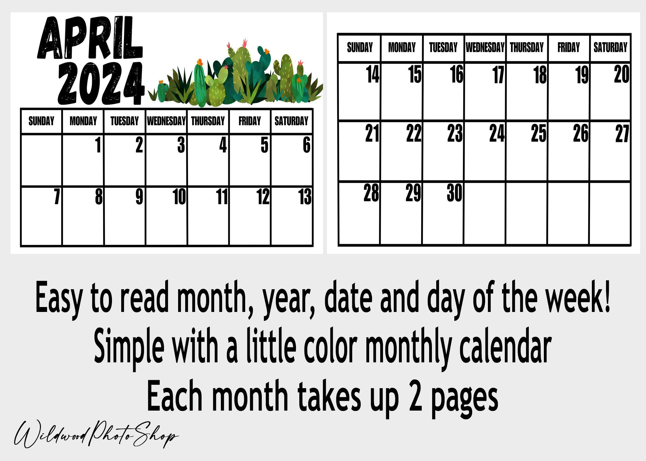 Large Print Cactus Printable Calendar 2024 Calendar Jumbo Print 2024 large-print-cactus-printable-calendar-2024-calendar-jumbo-print-2024
