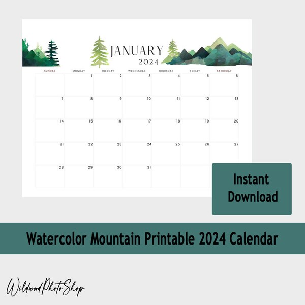 2025 Mountain Calendar Etsy