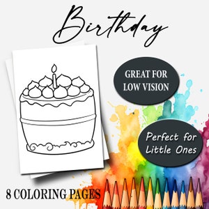 Birthday Coloring Pages, Coloring Pages for Birthday Party, Coloring for Kids, Birthday Party Craft, Happy Birthday Coloring Pages