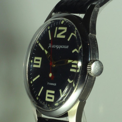 Wristwatch USSR shops Vostok Komandirskie, Vintage Soviet Watch 80s, Mechanical Watch Mens, Personalized, present for boyfriend