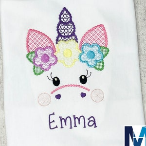 Embroidered Unicorn Shirt: Custom Girl&#39;s Birthday Tee
