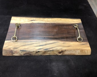 Custom Charcuterie Board with snaffle bit handles.