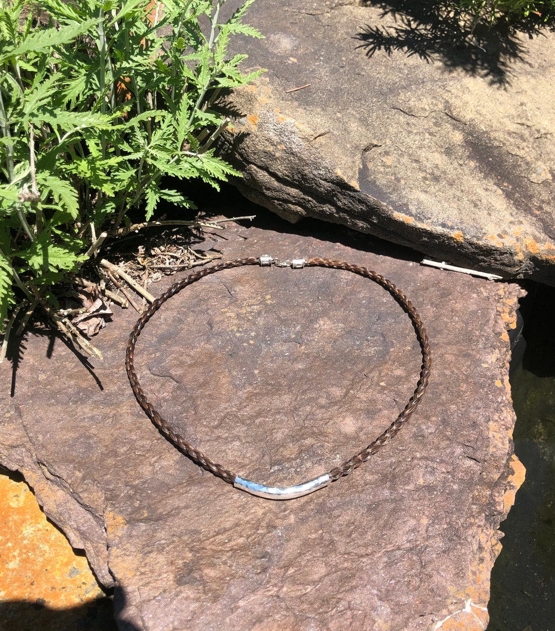 Custom Horse Hair Necklace With Sterling Clasp and Twisted Sterling