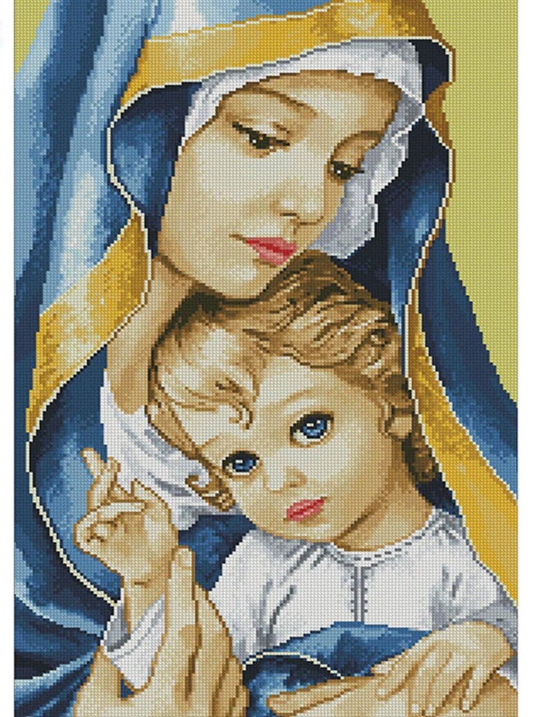 5D DIY Full Diamond Painting The Virgin Mary Painting Diamond Etsy