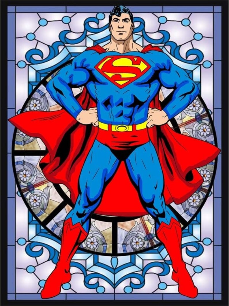 5D DIY Cartoon Diamond Painting Superman Drill Stick To Etsy