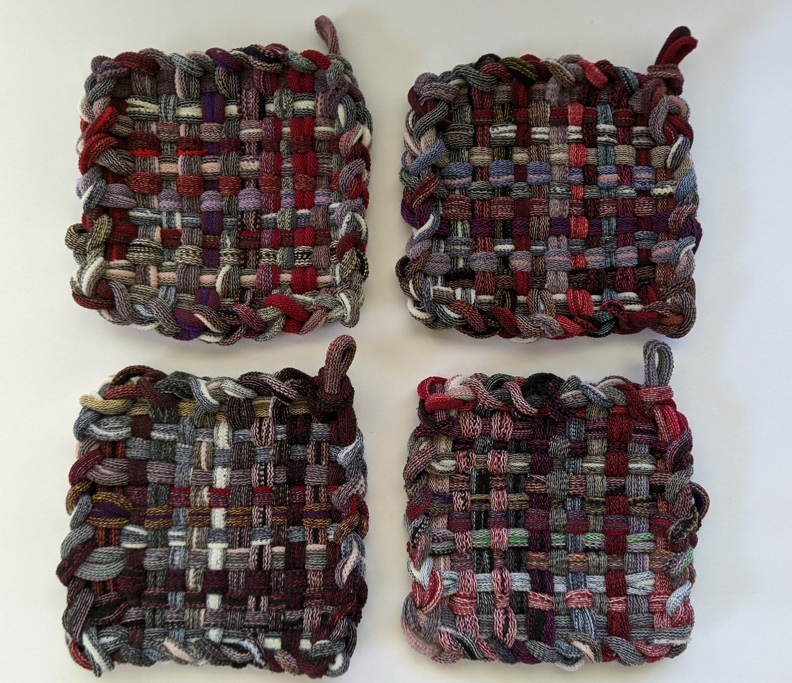 Set of 4 Coasters / Woven Coaster / Handmade Coaster / Fabric Etsy