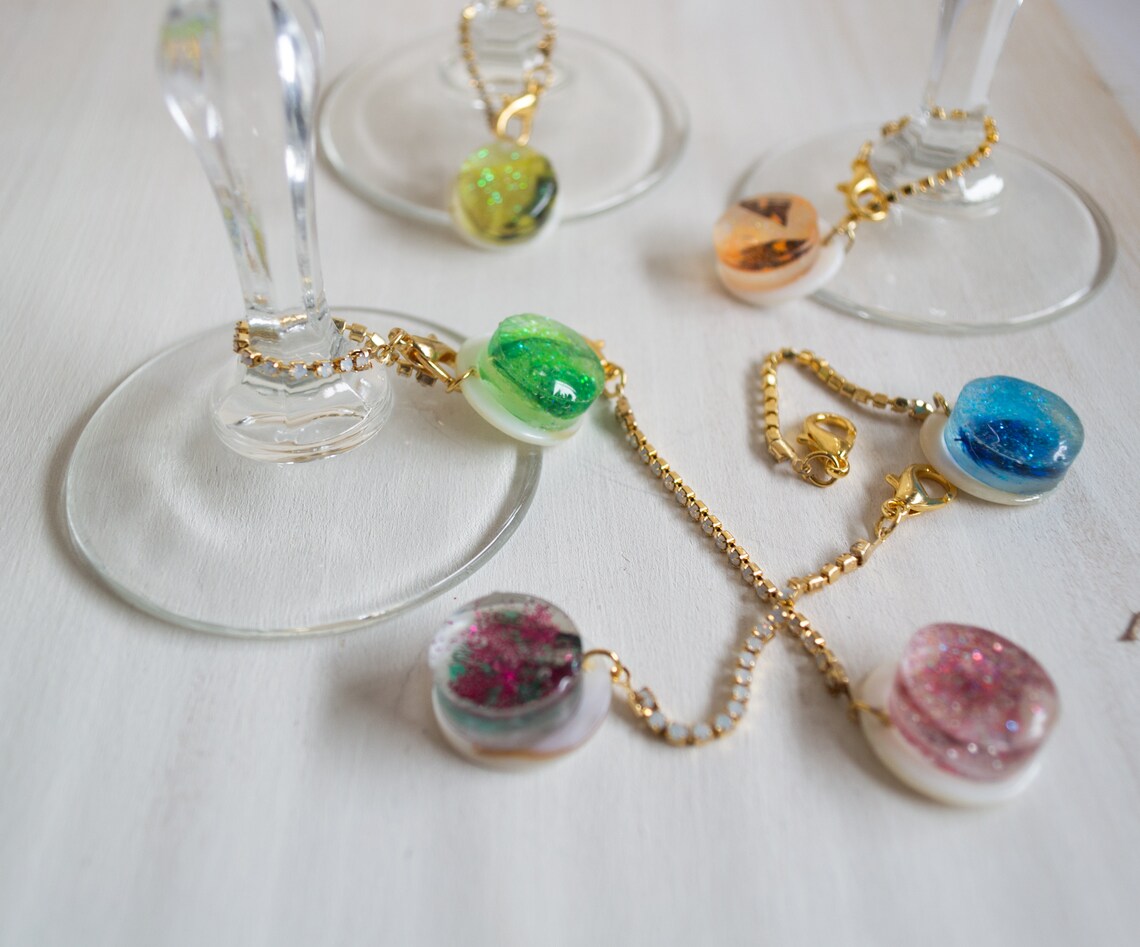Wine Glass Identifiers Kit Wine Glass Charms with Different Etsy