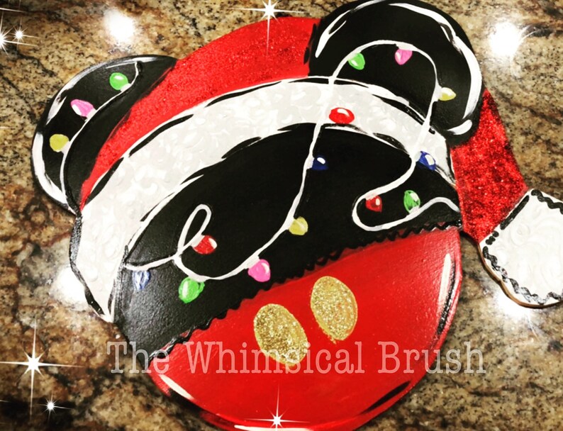 Magic Ears with Christmas Lights door hanger
