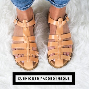 Traditionelle antike griechische Sandalen, Leder Gladiator Riemchen Sandalen, Sandales Grecques, Tropeziennes, KIMOLOS