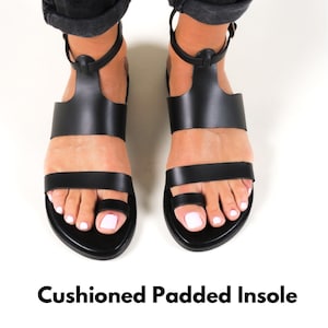Black Greek Leather Gladiator Sandals, Sandales Grecques plates en cuir, Griechische Sandalen Damen, Brown Grecian Sandals, NIKEA