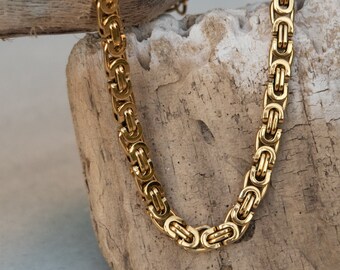 BYZANTINE Chain Necklace Gift for Mum Chunky Gold Chain Necklace Statement Thick Chain Necklace Heavy Vintage Style Necklace