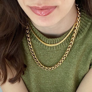 Chain Necklace Gold Chunky Chain Necklace Heavy Steel Necklace Statement Gift for her Necklace Gold Filled