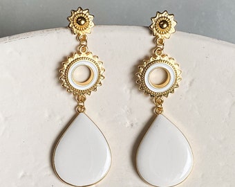 Verklaring Boho oorbellen, schattige lange oorbellen, Bijoux Ethniques, Boho Ohrringe goud, Boucles d oreilles mariage