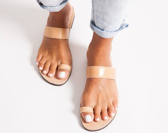Greek Leather Sandals, Sandalias Griegas, Griechische Sandalen, Sandales Grecques Plates Cuir, LEROS