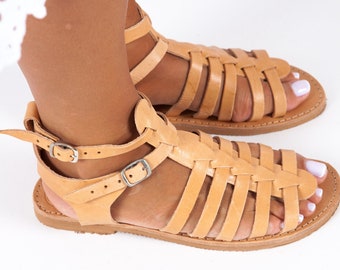 Gladiator Greek Leather Sandals, Leather Roman Sandals, Les Tropéziennes, Sandales Spartiates, Sandalen Gladiator, OLYMPE