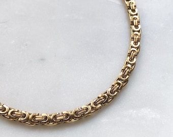 BYZANTINE Chain Necklace Gift for Mum Chunky Gold Chain Necklace Statement Thick Chain Necklace Heavy Vintage Style Necklace