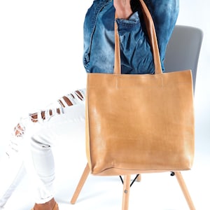 ALINA Natural, Tote shoppers bag, Ledertasche Damen, Sac Cabas  Womens Leather bag Leather Macbook purse, Mothers day gift
